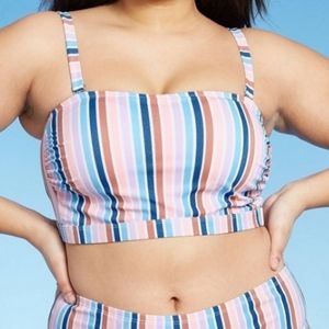 NEW Metallic longline Bandeau bikini top. 16W